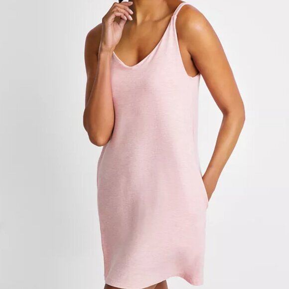 State of Day Fluid Knit Solid Tank Chemise Blush Heather NWT Sz L - Picture 2 of 6
